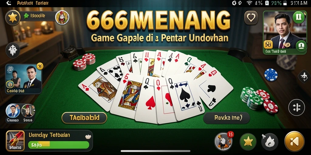 Screenshot game Gaple yang menampilkan aksi seru dalam 666MENANG.