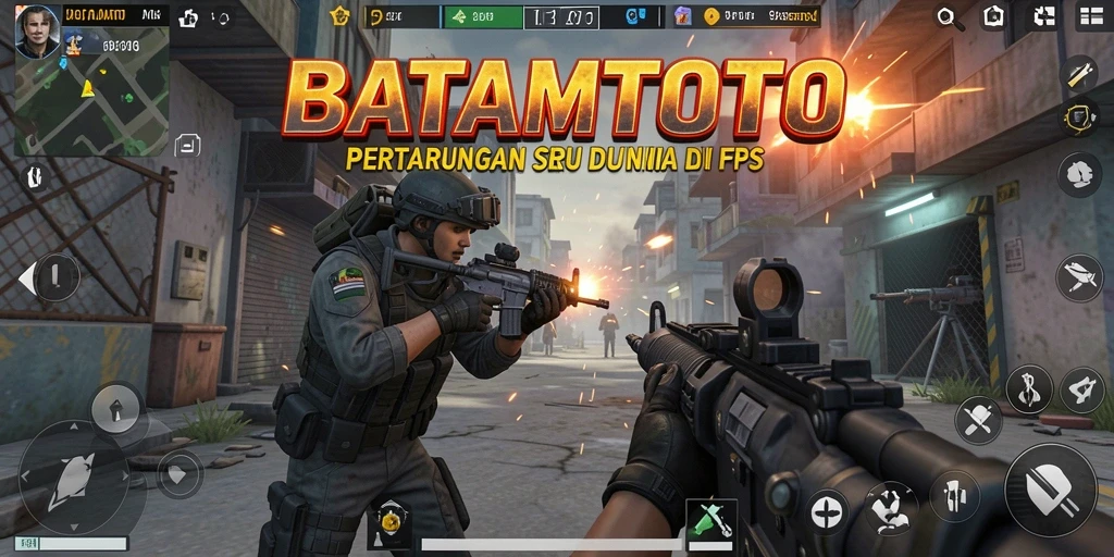 Gameplay seru BATAMTOTO dengan aksi tembak-menembak intens.