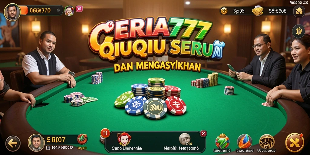 Tampilan gameplay seru dalam permainan QiuQiu CERIA777.