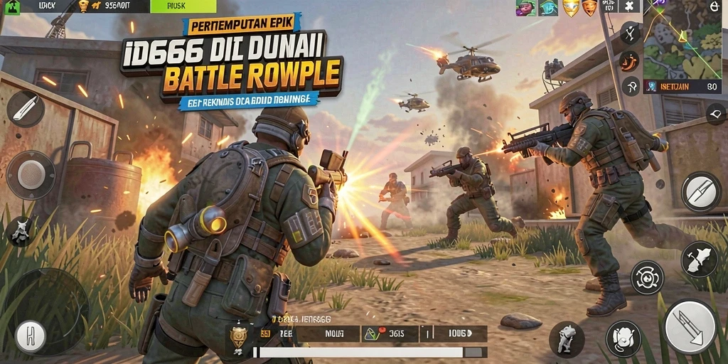 Tampilan gameplay ID66 yang menegangkan dalam pertempuran Battle Royale.