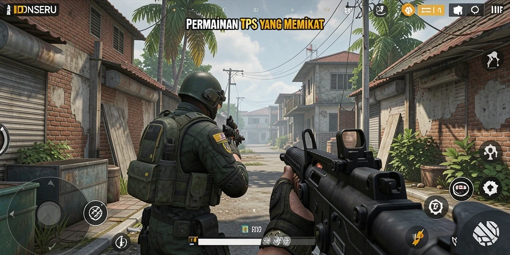 Screenshot menampilkan aksi penuh ketegangan dalam IDNSERU.
