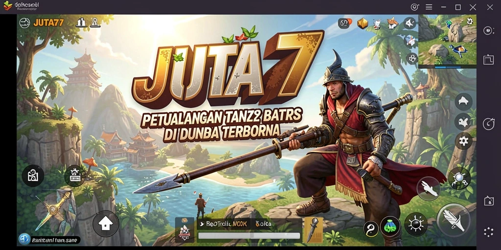Tangkapan layar JUTA7 menampilkan suasana dunia terbuka yang dinamis.