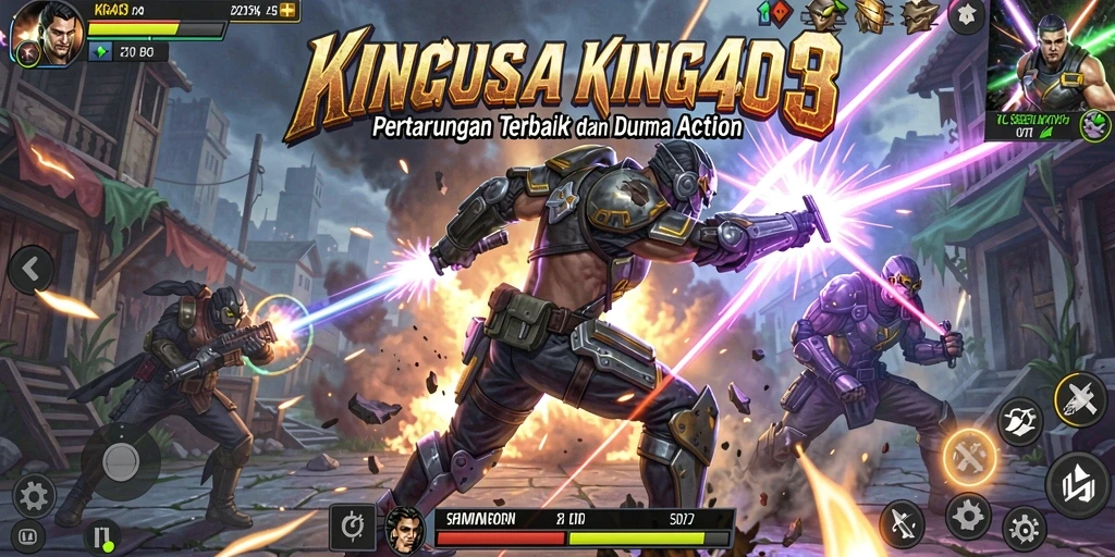 Screenshot KING403 menampilkan aksi yang mendebarkan di tengah pertempuran sengit.