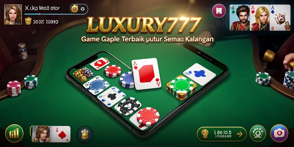 Screenshot gameplay LUXURY777 menampilkan keseruan permainan Gaple.