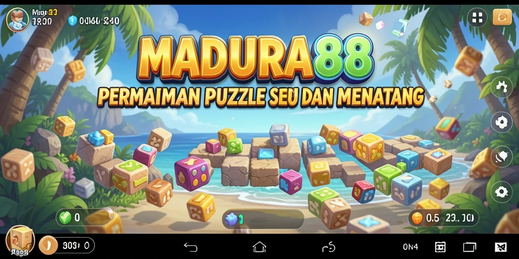 Tampilan gameplay MADURA88 yang penuh warna dan menantang.