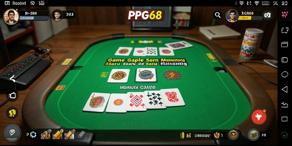 Screenshot gameplay PGG68 menampilkan aksi seru bermain Gaple.