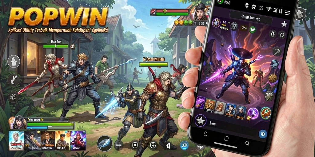 Tangkapan layar utama dari aplikasi POPWIN yang menunjukkan fitur Utility.