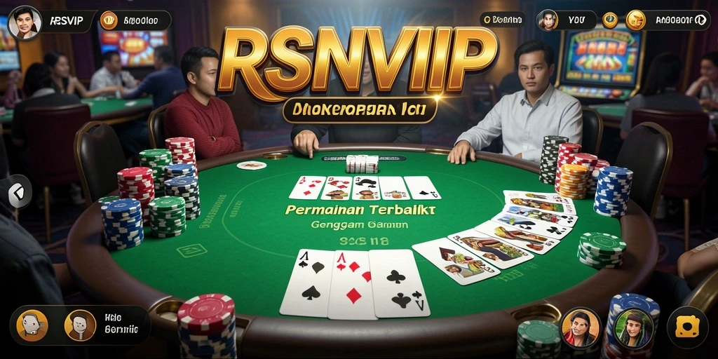Screenshot gameplay RSNVIP menunjukkan momen intens dalam permainan poker.