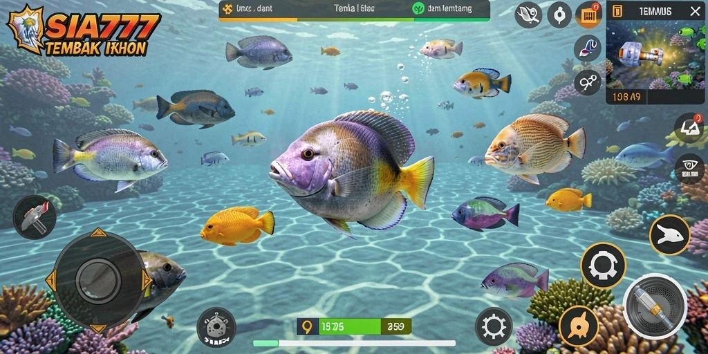 Screenshot gameplay SIA777 yang menampilkan aksi menembak ikan yang menarik.