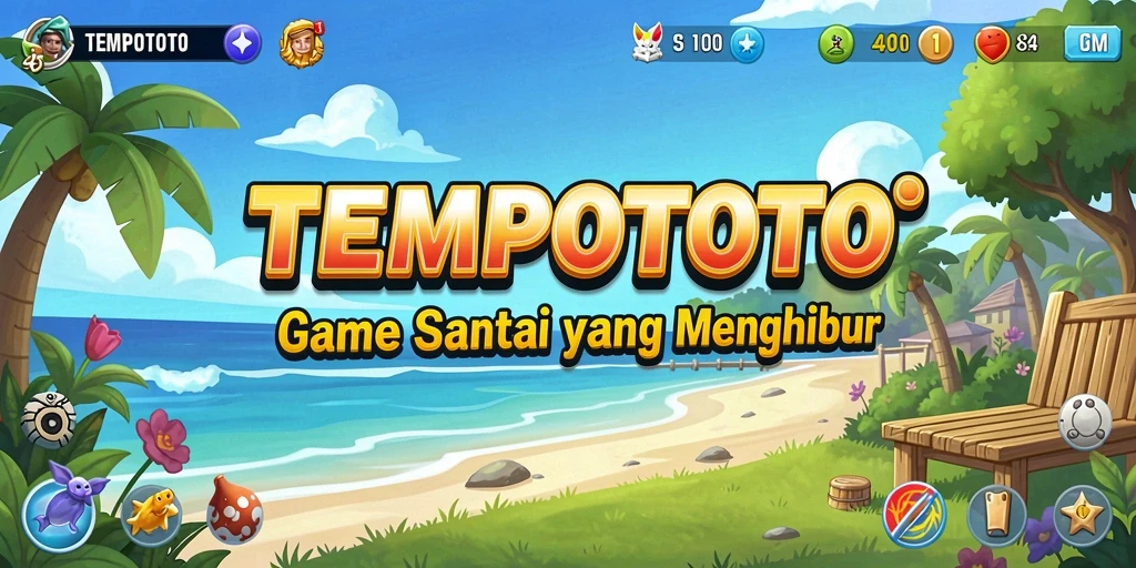 Tangkapan layar TEMPOTOTO menampilkan gameplay yang mengasyikkan dan warna-warni.