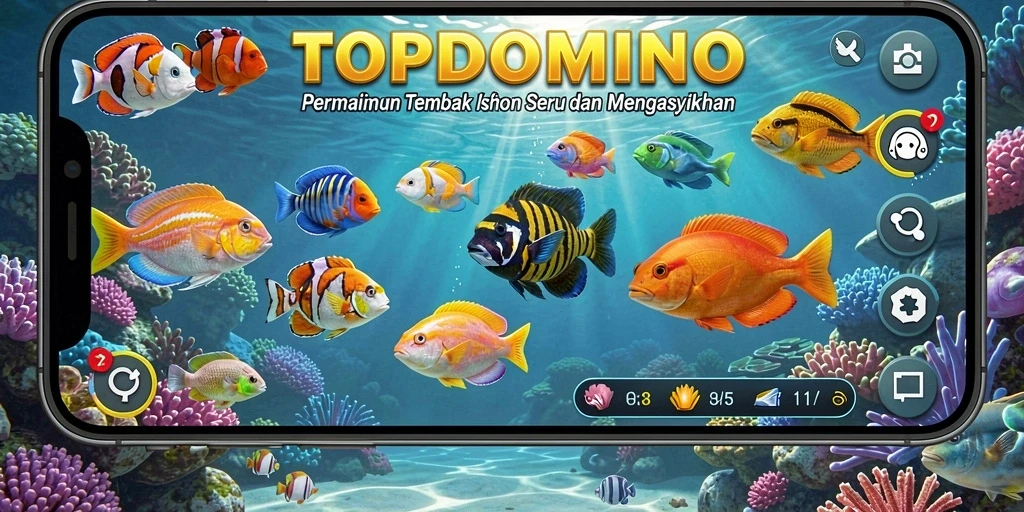 Gameplay menarik Tembak Ikan di TOPDOMINO dengan grafis memukau.