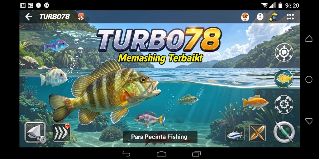 Tampak menakjubkan dalam gameplay memancing di TURBO78.