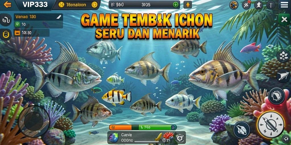Screenshot utama menunjukkan gameplay Tembak Ikan yang menarik.