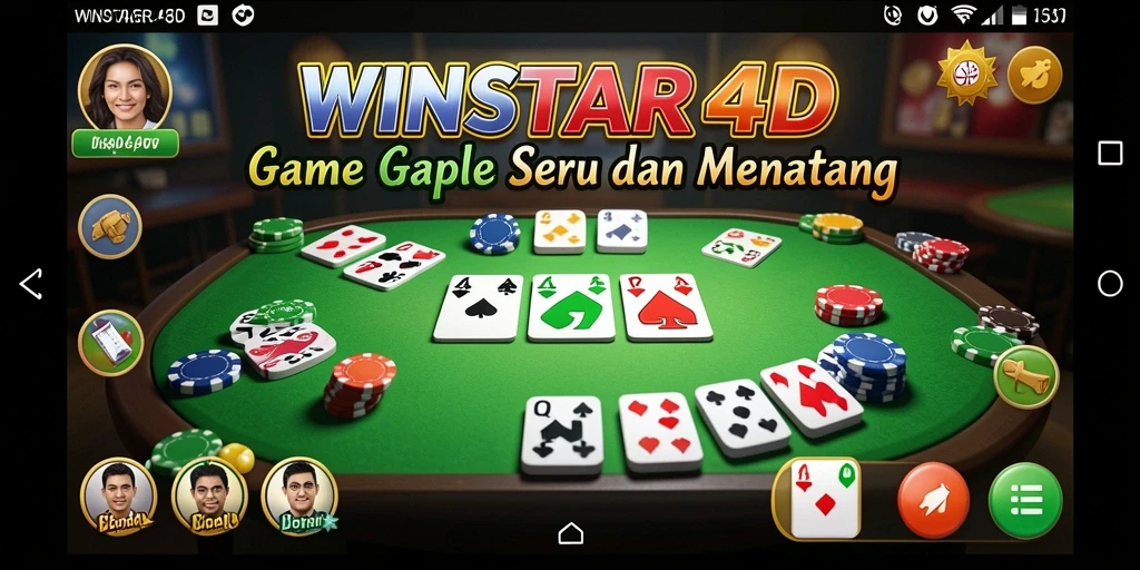 Tampilan gameplay Gaple yang seru di WINSTAR4D.